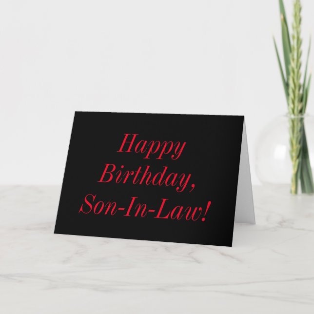 Carte Anniversaire pour un gendre, lettres rouges sur no (Devant)