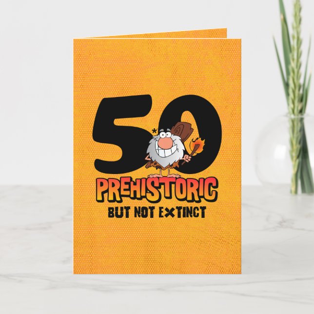 Carte Anniversaire préhistorique du 50e anniversaire (Devant)