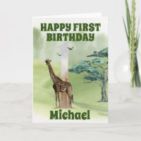 Anniversaire Premier 1er Safari Giraffe Afrique