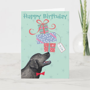 Carte Anniversaire présente Black Lab