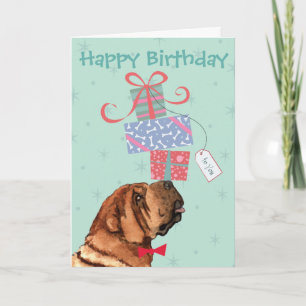 Carte Anniversaire présente le chinois Shar-Pei