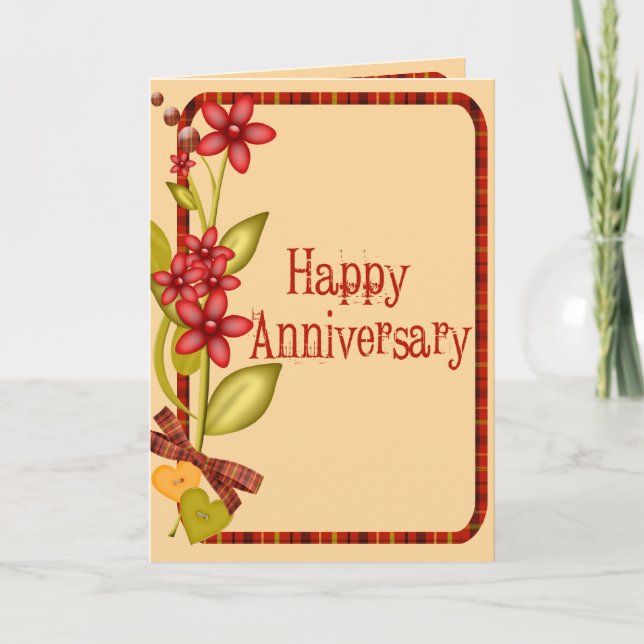 Carte Anniversaire Pretty Flowers (Devant)