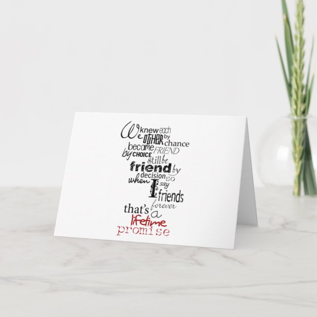 CARTE ANNIVERSAIRE PROMETTEZ À MON MEILLEUR AMI - C'EST  (Devant)