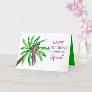 Carte Anniversaire Quelqu'un Perroquet tropical spécial 
