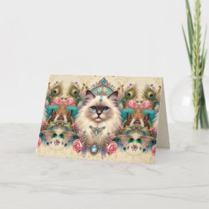 Carte Anniversaire Ragdoll Angel Chat Princesse