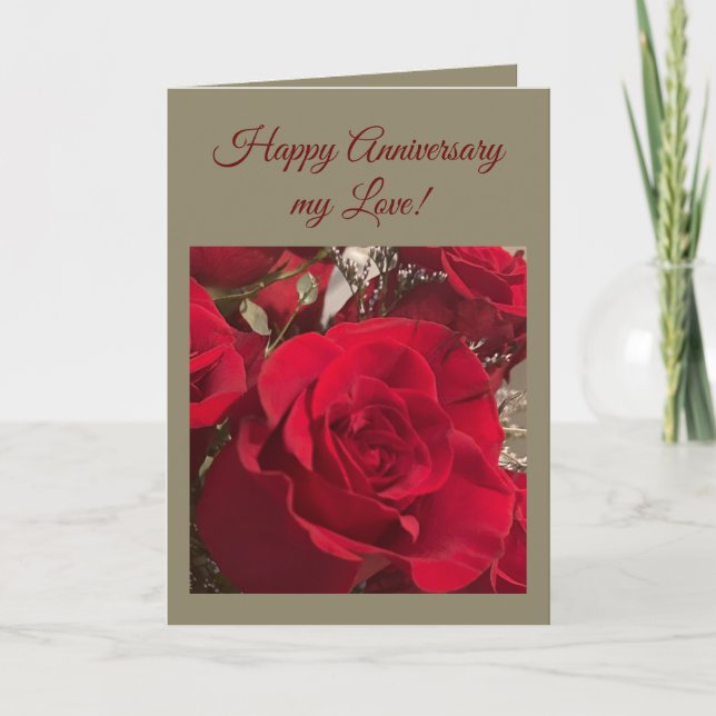 Carte anniversaire Red Roses (Devant)