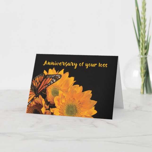 Carte Anniversaire religieux de la perte de papillon tou (Devant)