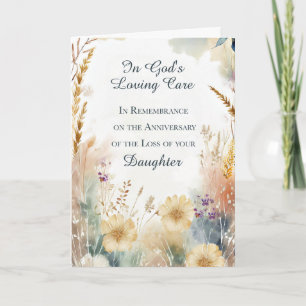 Carte Anniversaire religieux de la perte d'une fille