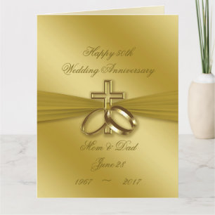Carte Anniversaire religieux du cinquantième Mariage (8,