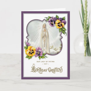 Carte Anniversaire Religieux Notre Dame de Fatima Vierge