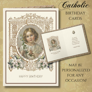 Carte Anniversaire religieux Sacré Coeur de Jésus