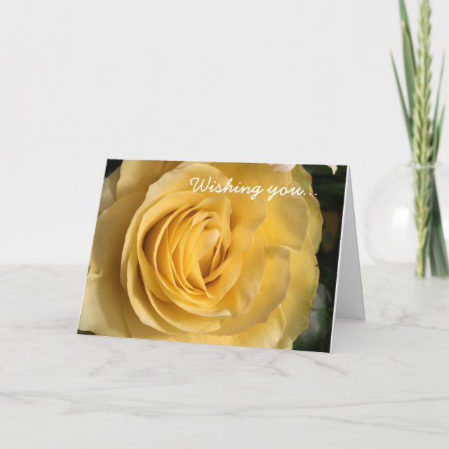 Carte Anniversaire Rose Jaune (Devant)