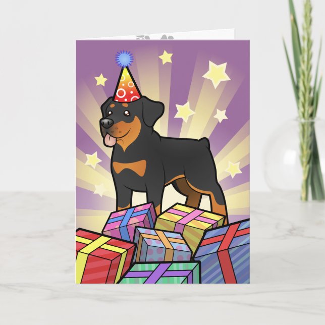 Carte Anniversaire Rottweiler (Devant)