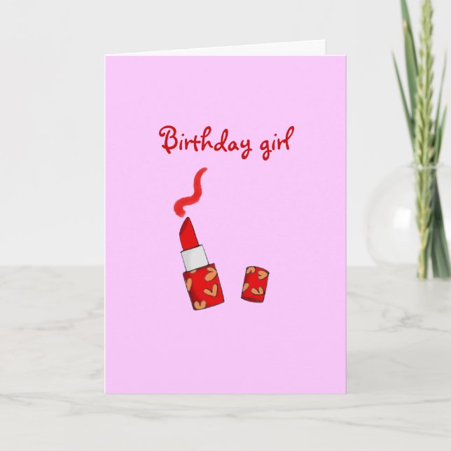 Carte Anniversaire (rouge à lèvres) (Devant)