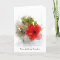 Anniversaire rouge de grand-maman de fleur de