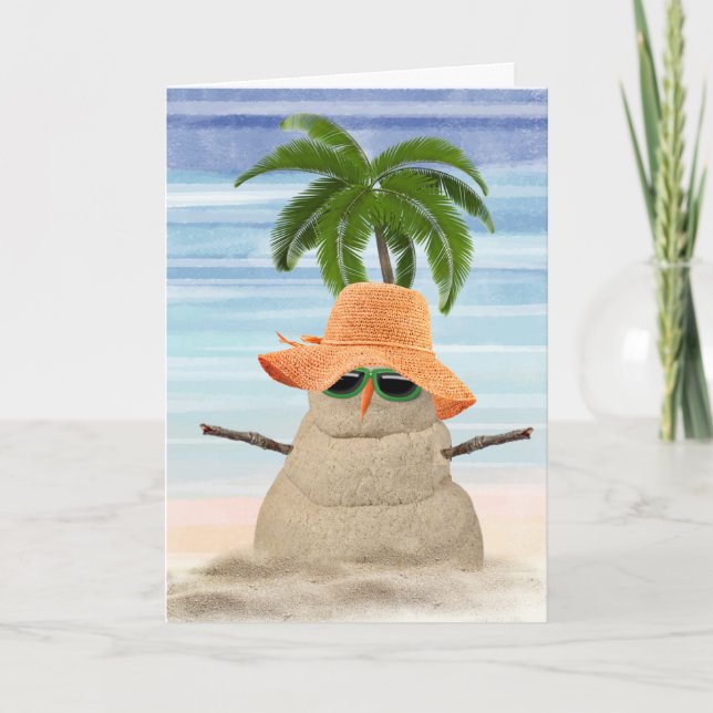 Carte Anniversaire Sand Snow Man (Devant)
