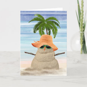 Carte Anniversaire Sand Snow Man