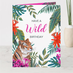 Carte Anniversaire sauvage de la jungle tigre