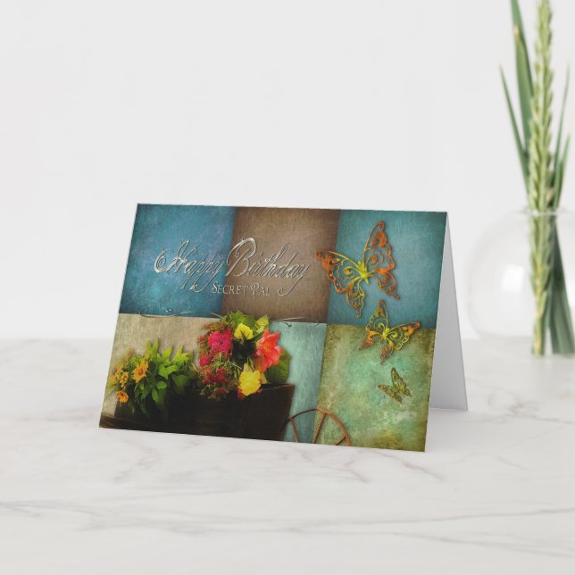 CARTE ANNIVERSAIRE - SECRET PAL - FLEURS DU PAYS (Devant)