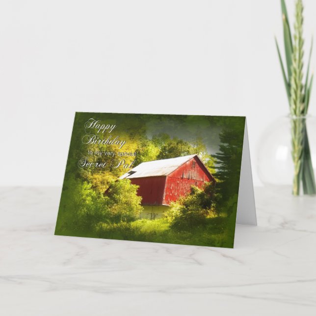 Carte Anniversaire - Secret Pal - Grange (Devant)