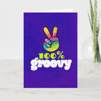 Anniversaire Signe de Paix Main 100% Groovy Rainbo
