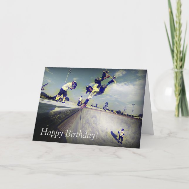 Carte anniversaire : Skateboarders (Devant)