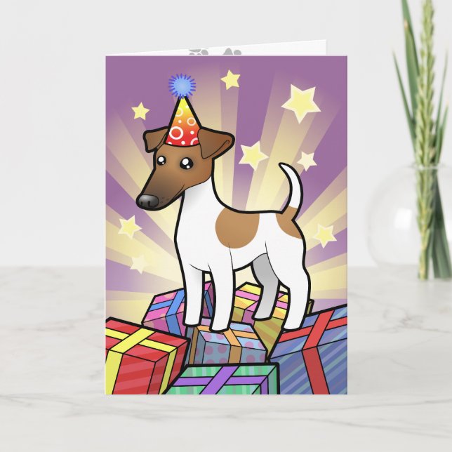 Carte Anniversaire Smothday Fox Terrier (Devant)