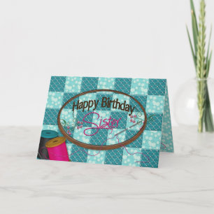 CARTE ANNIVERSAIRE - SOEUR - BRODERIE/ÉCHANGE