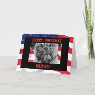Carte Anniversaire Soldat Militaire Soldat Chien et drap