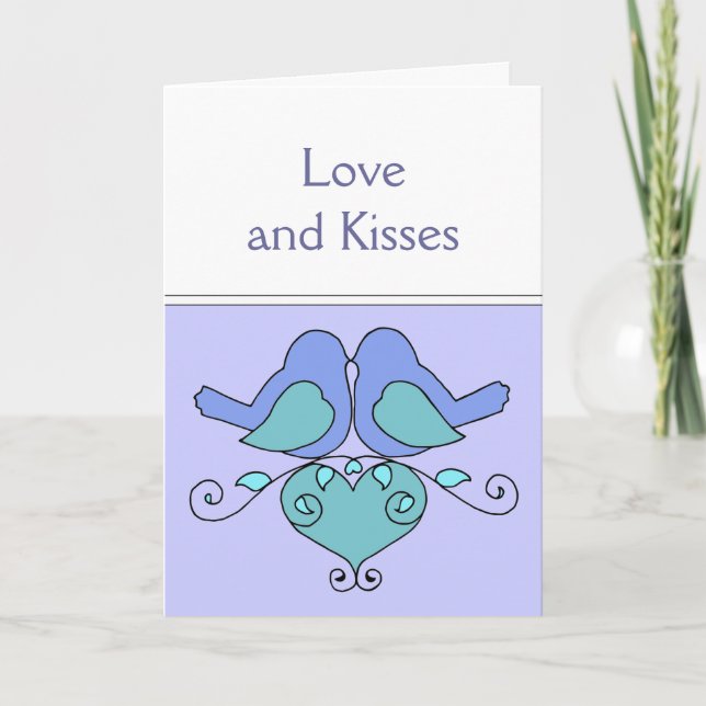Carte Anniversaire Souhaite Oiseaux au coeur floral (Devant)