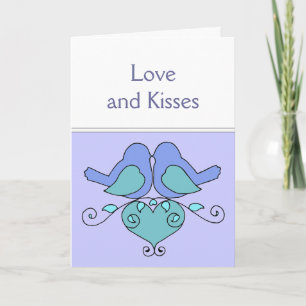 Carte Anniversaire Souhaite Oiseaux au coeur floral