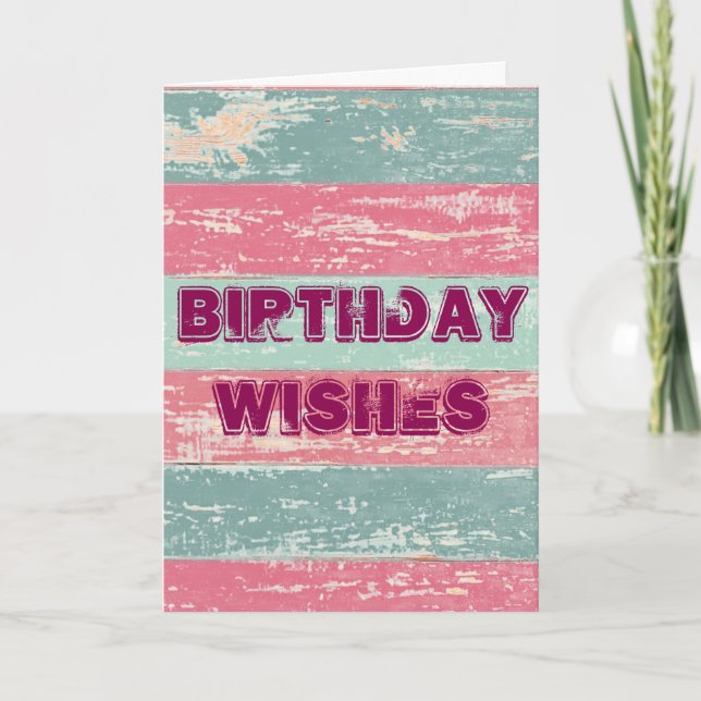 Carte Anniversaire Souhaite une clôture rustique (Devant)