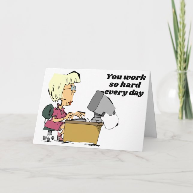 CARTE **ANNIVERSAIRE SOUHAITE UNE FEMME TRAVAILLANTE** (Devant)