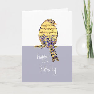 Carte Anniversaire Souhaits avec musique Note Bird