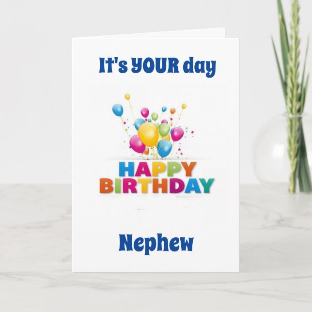 CARTE **ANNIVERSAIRE SPÉCIAL** GARÇON SPÉCIAL "NEPHEW SP (Devant)