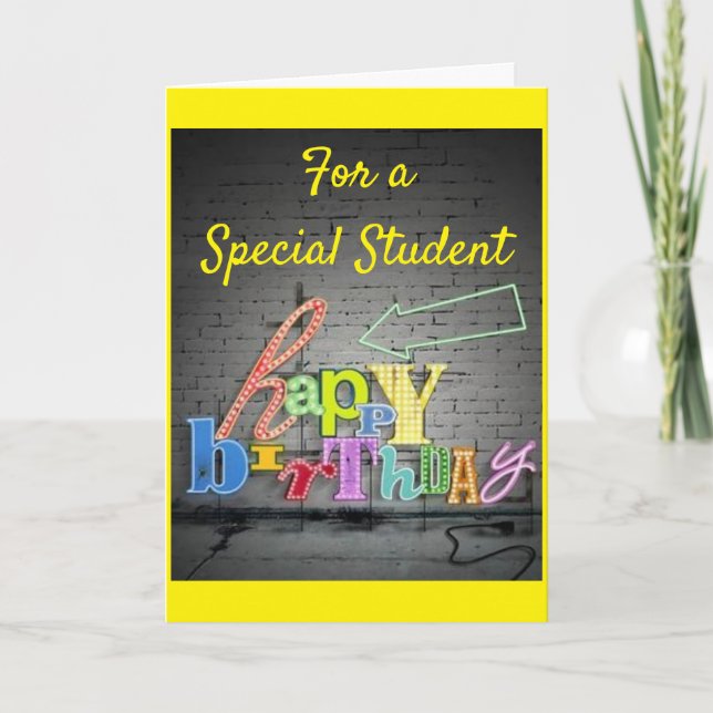 CARTE ANNIVERSAIRE SPÉCIAL POUR UN TRÈS ***ÉTUDIANT SPÉC (Devant)