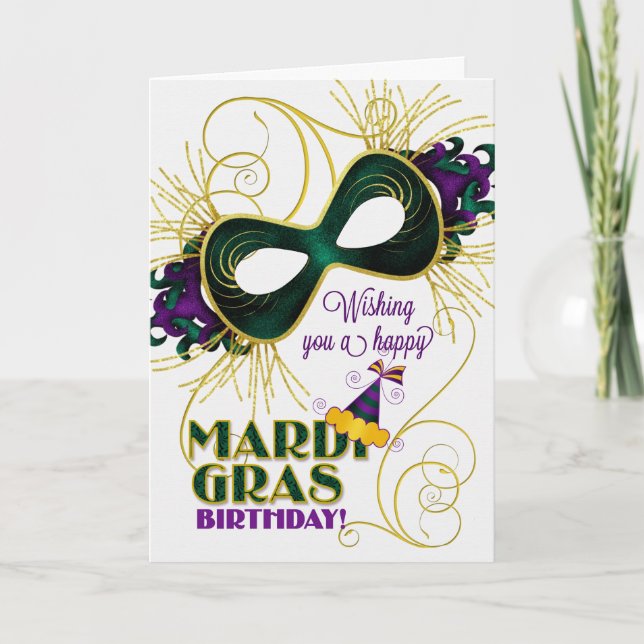 Carte Anniversaire sur des couleurs traditionnelles de (Devant)