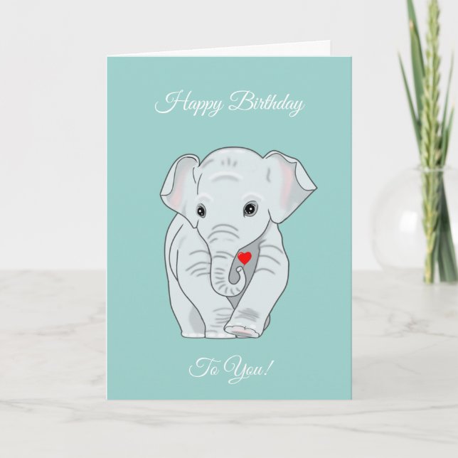 Carte Anniversaire sur turquoise (Devant)