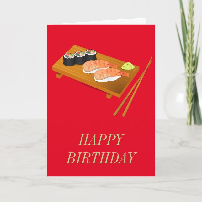 Carte Anniversaire sushi (Devant)