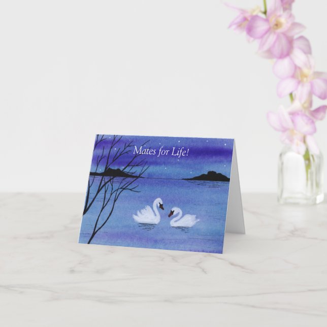 Carte Anniversaire Swans (Orchidée)