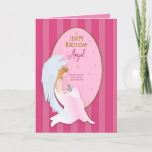 Carte Anniversaire Sweet Angel assis à l'intérieur du ca
