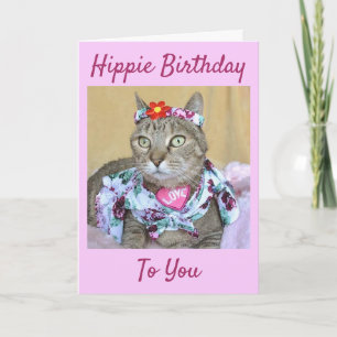 Carte Anniversaire tigré d'anniversaire hippie ou tous