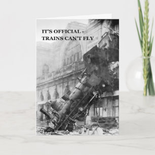 Carte Anniversaire Train Wreck Railway Crash Antique