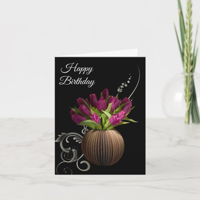 Carte Anniversaire -Tulipes (Devant)
