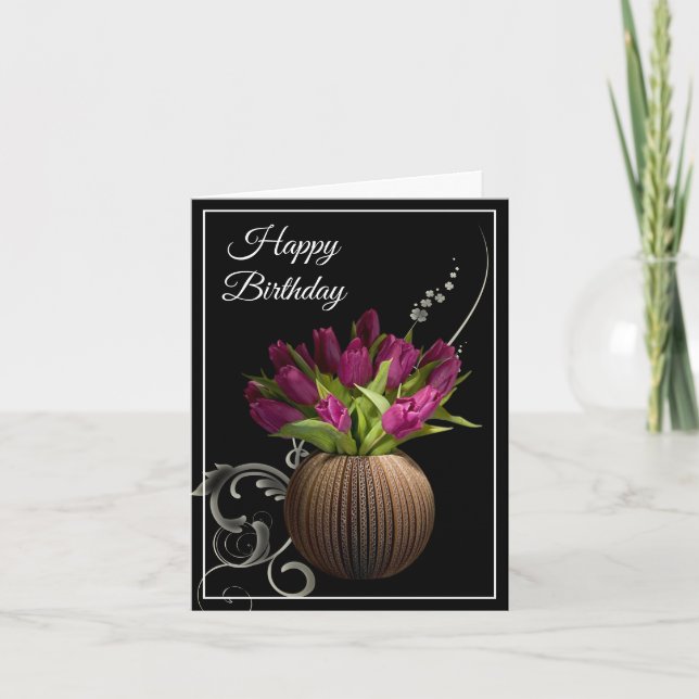 Carte Anniversaire -Tulipes (Devant)