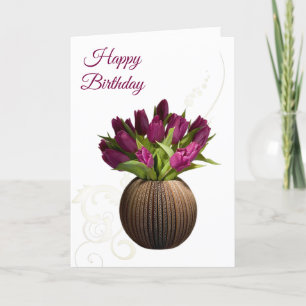 Carte Anniversaire -Tulipes