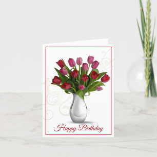 Carte Anniversaire -Tulipes