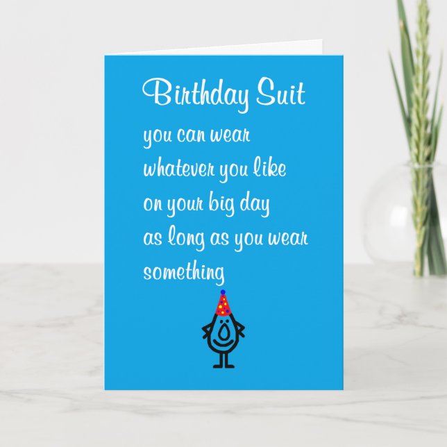 Carte Anniversaire, un joyeux poème d'anniversaire (Devant)