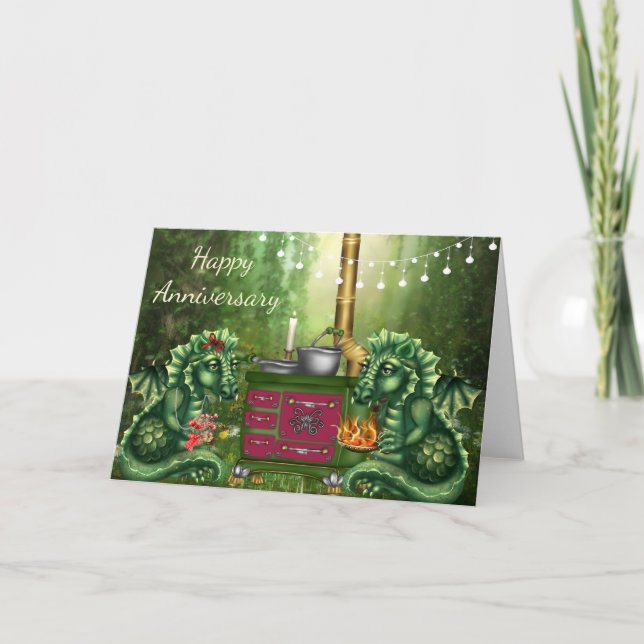 Carte Anniversaire unique avec deux dragons (Devant)