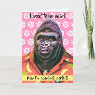 Carte Anniversaire Vain Gorilla design.
